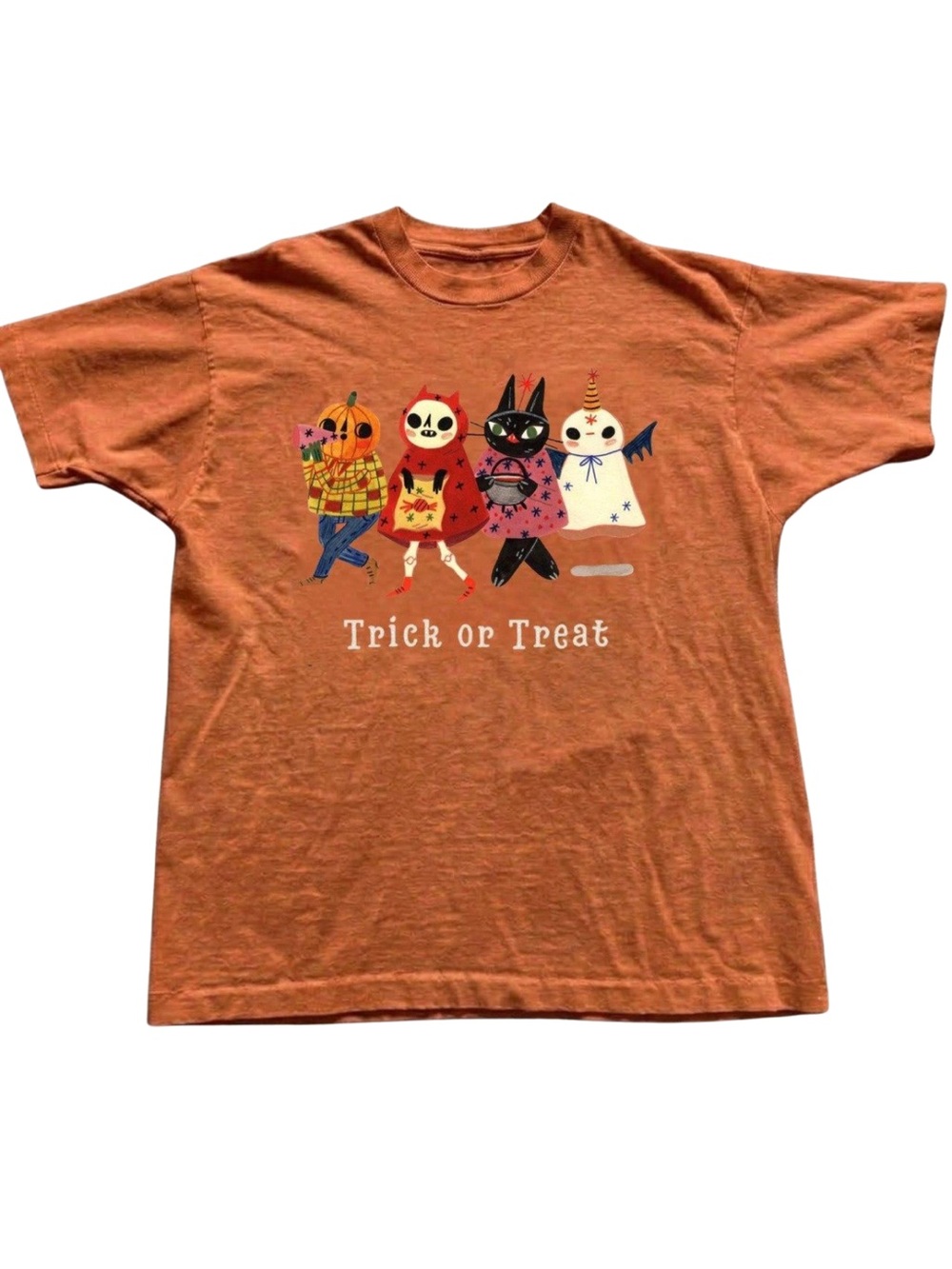 Gildan Orange 'Trick or Treat' Halloween Graphic Tee